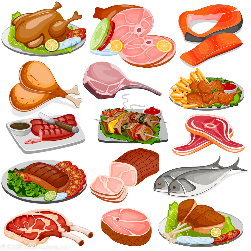 家禽和肉类产品的食物集合